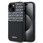 DKNY PU Leather Repeat Pattern Card Pocket Case for iPhone 15 Black
