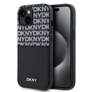 DKNY&nbsp;PU Leather Repeat Pattern Card Pocket Case for iPhone 15 Black