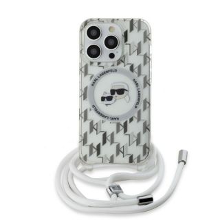 -&nbsp;Karl Lagerfeld - Karl Lagerfeld IML Monogram Crossbody K&CH Heads MagSafe Case for iPhone 14 Pro Max Transparent