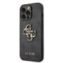 GUESS PU 4G Metal Logo Case for iPhone 14 Pro Max Grey
