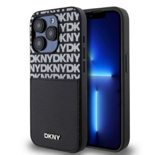DKNY&nbsp;PU Leather Repeat Pattern Card Pocket Case for iPhone 14 Pro Max Black