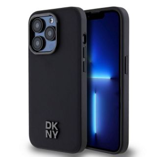 DKNY&nbsp;PU Leather Stack Logo Magsafe Case for iPhone 14 Pro Max Black