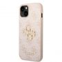 GUESS PU 4G Metal Logo Case for iPhone 14 Pink