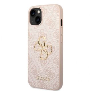 GUESS&nbsp;PU 4G Metal Logo Case for iPhone 14 Pink