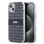 DKNY PC / TPU Repeat Pattern Tonal Stripe Magsafe Case for iPhone 14 Black
