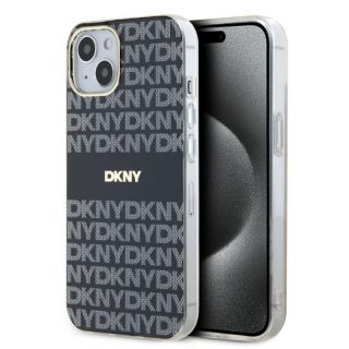DKNY&nbsp;PC / TPU Repeat Pattern Tonal Stripe Magsafe Case for iPhone 14 Black