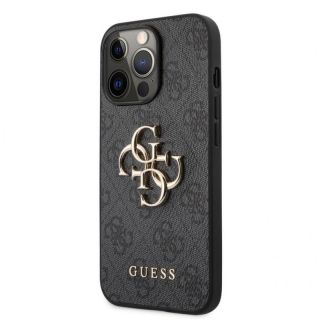 GUESS&nbsp;PU 4G Metal Logo Case for iPhone 13 Pro Max Grey