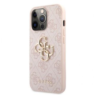 GUESS&nbsp;PU 4G Metal Logo Case for iPhone 13 Pro Max Pink