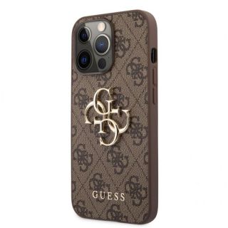GUESS&nbsp;PU 4G Metal Logo Case for iPhone 13 Pro Brown