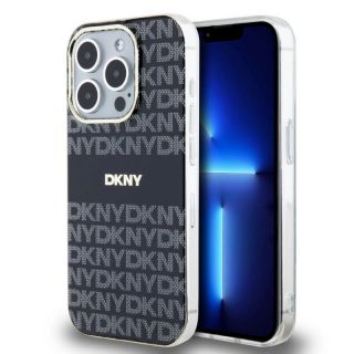 DKNY&nbsp;PC / TPU Repeat Pattern Tonal Stripe Magsafe Case for iPhone 13 Pro Black