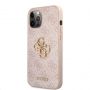 GUESS PU 4G Metal Logo Case for iPhone 12 Pro Max Pink