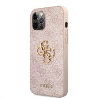 GUESS&nbsp;PU 4G Metal Logo Case for iPhone 12 Pro Max Pink