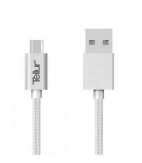 - Tellur 
 
 Data cable, USB to Micro USB, Nylon Braided, 1m silver sudrabs