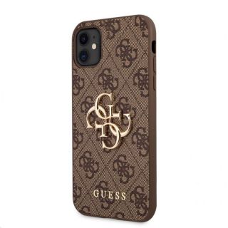GUESS&nbsp;PU 4G Metal Logo Case for iPhone 11 Brown