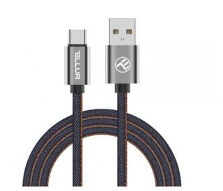 - Tellur 
 
 Data cable, USB to Type-C, 1m denim
