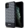 DKNY PU Leather Repeat Pattern Bottom Stripe MagSafe Case for iPhone 11 Black