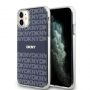 DKNY PC / TPU Repeat Pattern Tonal Stripe Magsafe Case for iPhone 11 Blue