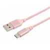Bezvadu ierīces un gadžeti - Data cable, USB to Type-C, made with Kevlar, 3A, 1m rose gold rozā ze...» 