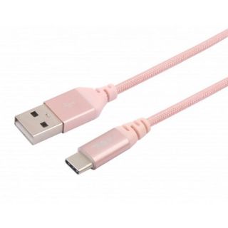 - Data cable, USB to Type-C, made with Kevlar, 3A, 1m rose gold rozā zelts