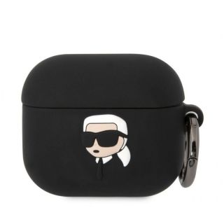 -&nbsp;Karl Lagerfeld - Karl Lagerfeld 3D Logo NFT Karl Head Silicone Case for AirPods 3 Black