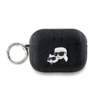 -&nbsp;Karl Lagerfeld - Karl Lagerfeld PU Embossed Karl and Choupette Heads Case for AirPods Pro 2 Black