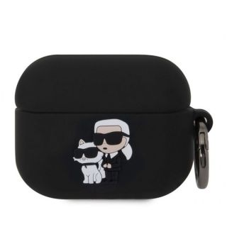 -&nbsp;Karl Lagerfeld - Karl Lagerfeld 3D Logo NFT Karl and Choupette Silicone Case for AirPods Pro Black