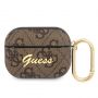 GUESS 4G Script PC / PU Case for AirPods Pro Brown