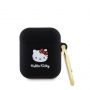 - Hello Kitty Liquid Silicone 3D Kitty Head Logo Case for AirPods 1 / 2 Black