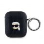 - Karl Lagerfeld - Karl Lagerfeld PU Embossed Karl Head Case for AirPods 1 / 2 Black