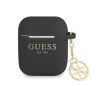 Aksesuāri Mob. & Vied. telefoniem GUESS 4G Charm Silicone Case for AirPods 1 / 2 Black 