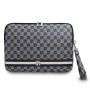 DKNY PU Leather Checkered Pattern and Stripe Laptop Sleeve 13 / 14'' Black