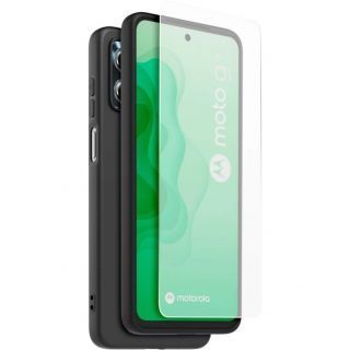 - - CASR TPU Cover + Tempered Glass for Motorola G13 / G23 Black