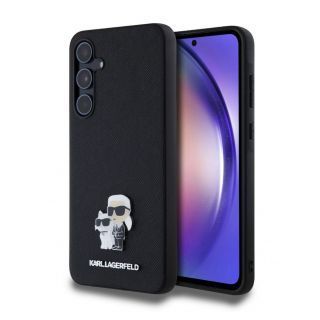 - Karl Lagerfeld - Karl Lagerfeld PU Saffiano Metal Karl and Choupette Case for Samsung Galaxy A55 5G Black melns