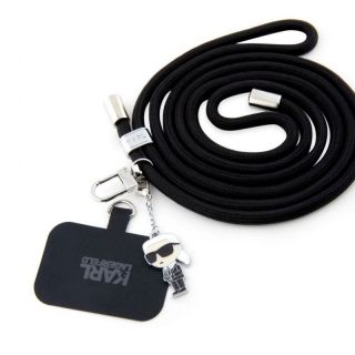 -&nbsp;Karl Lagerfeld - Karl Lagerfeld Universal Crossbody Strap Cord and Ikonik Pins Black