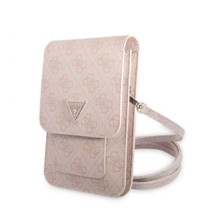 GUESS&nbsp;PU 4G Triangle Logo Phone Bag Pink