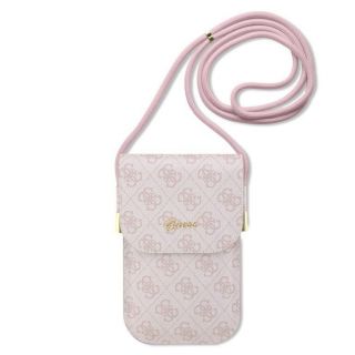 GUESS&nbsp;PU 4G Metal Logo Script Phone Bag Pink