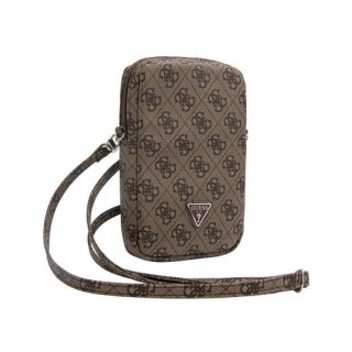 GUESS&nbsp;PU 4G Triangle Logo Wallet Phone Bag Zipper Brown