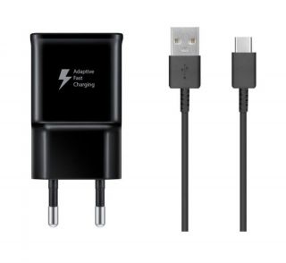 Samsung&nbsp;EP-TA200EBE + EP-DG970BBE 15W Travel Charger + USB-C Data Cable Black  OOB Bulk