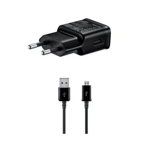 Samsung&nbsp;EP-TA200EBE + ECB-DU4EBE 15W Travel Charger + microUSB Data Cable Black  OOB Bulk