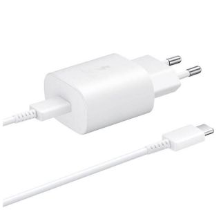 Samsung&nbsp;EP-TA800EWE + EP-DA705BWE 25W Travel Charger + USB-C / USB-C Data Cable White  OOB Bulk