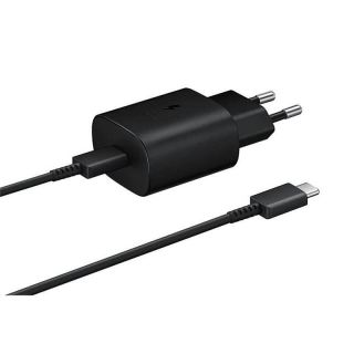 Samsung&nbsp;EP-TA800EBE + EP-DA705BBE 25W Travel Charger + USB-C / USB-C Data Cable Black  OOB Bulk