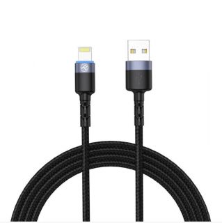 - Tellur 
 
 Data cable USB to Lightning LED, Nylon Braided, 1.2m black melns