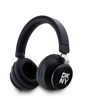 DKNY PU Leather Stack Logo Wireless Headphone Black