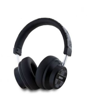 DKNY PU Leather Checkered Pattern Wireless Headphone Black melns