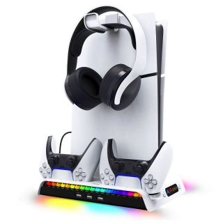 -&nbsp;iLike iPega P5S006 Multifunctional Charging RGB Stand with Cooling for PS5 Slim White