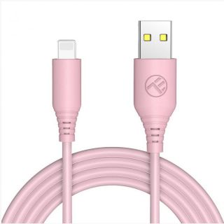 - Tellur 
 
 Silicone USB to Lightning cable 3A, 1m, pink rozā