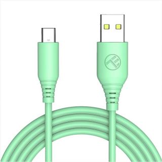 - Tellur 
 
 Silicone USB to Type-C cable 3A, 1m, green zaļš zaļš