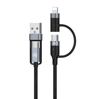 - Tellur 
 
 4in1 Cable USB / Type-C to Type-C PD65W  / Lightning PD20W 1m black melns
