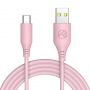 - Tellur 
 
 Silicone USB to Type-C cable 3A 1m pink rozā