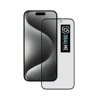- - OBAL:ME Privacy 5D Glass Screen Protector for Apple iPhone 15 Pro Black